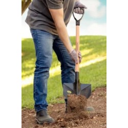 Pala Punta Huevo con Mango de Madera 71 cm y agarre de Plástico Tramontina