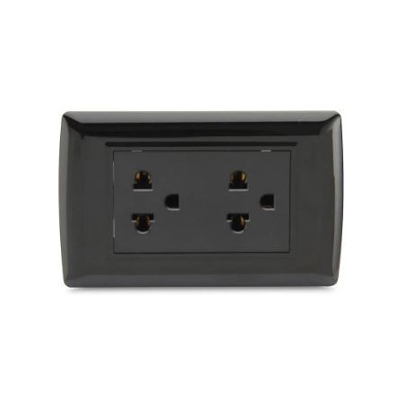Tomacorriente Universal 2P+T-Negro