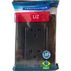 Tomacorriente Universal 2P+T-Negro