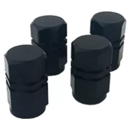 Juego de tapitas de válvula deportiva Universal x 4 Und /Negro