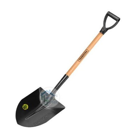 Pala Punta Huevo con Mango de Madera 71 cm y agarre de Plástico Tramontina